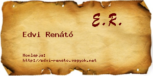 Edvi Renátó névjegykártya